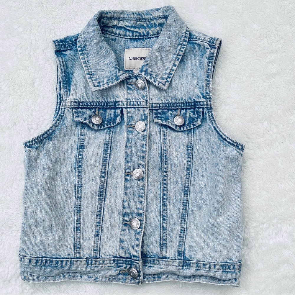 Cherokee denim girls vest